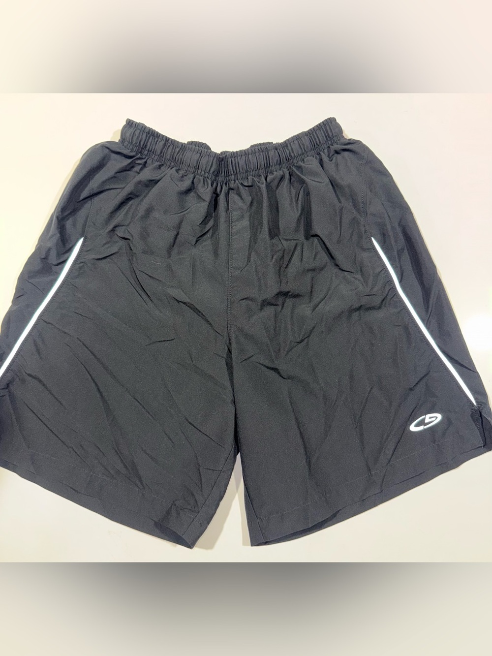 Champion Black Athletic Shorts with White Trim